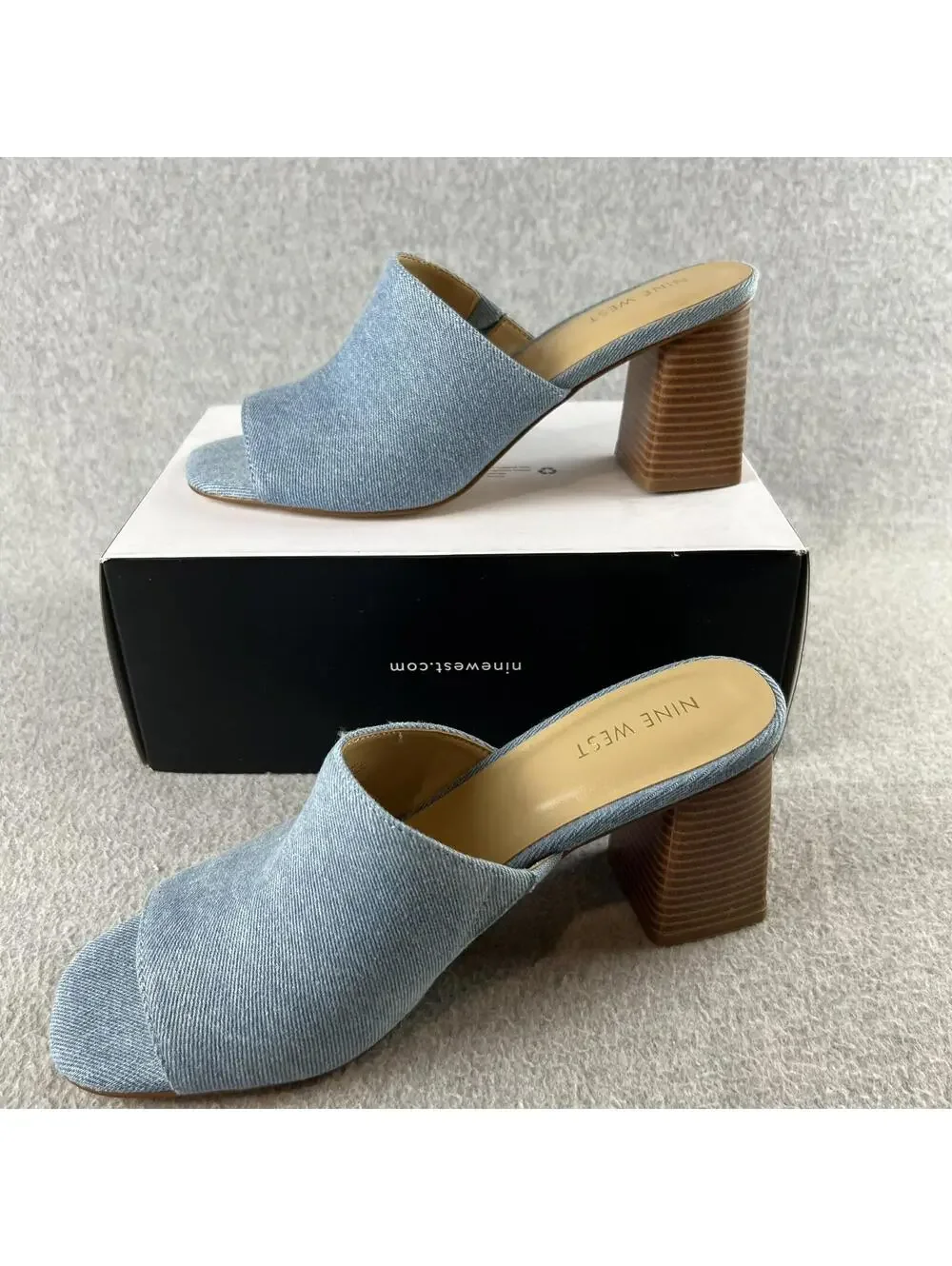 Nine West Heel Mule slide sandals Size 9 Women’s Y2K Chucky Block Slip on